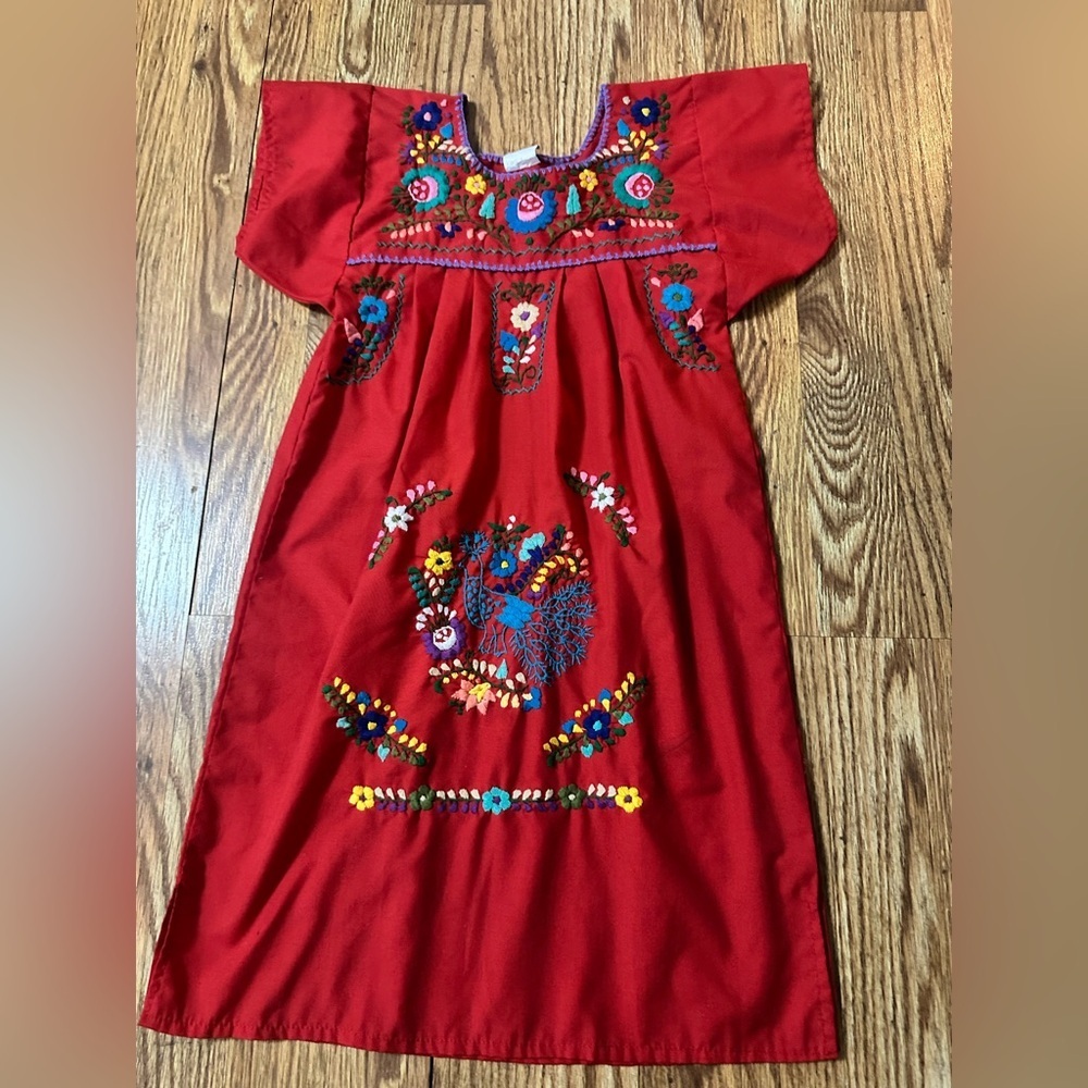 Girls Mexican Embroidered Fiesta Dress Size 6